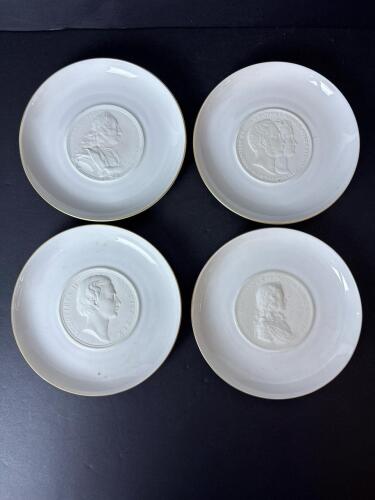 Hutschenreuther Porcelain Plates with Bavarian Relief Medallions