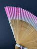 Pink Floral Bamboo Folding Hand Fan with Tassel in Box - 2