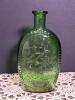 Green Glass Washington Eagle Flask Bottle - 2