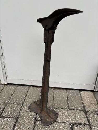 Antique Eureka Cast Iron Cobbler's Shoe Last and Stand