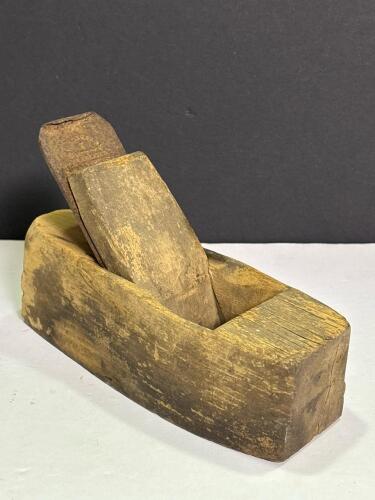 Antique Wooden Hand Plane with Iron Blade