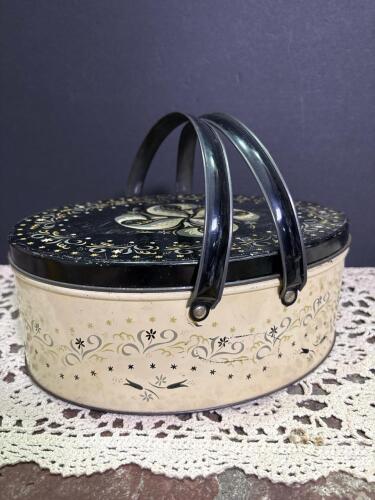 Vintage Handled Sewing Tin