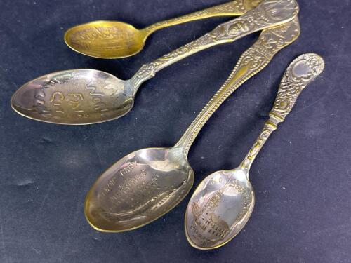 Vintage American Souvenir Spoons, World&rsquo;s Fair and Boston Landmarks