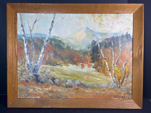 27&rdquo;x21&rdquo; Framed Landscape Wall Art of Birch Trees