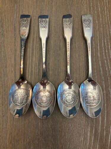 Four Bicentennial State Seal Souvenir Spoons by International Silver