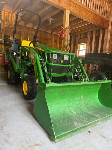 John Deere 1025R Tractor Package with Loader, Backhoe & Attachments - Only 213 hours!