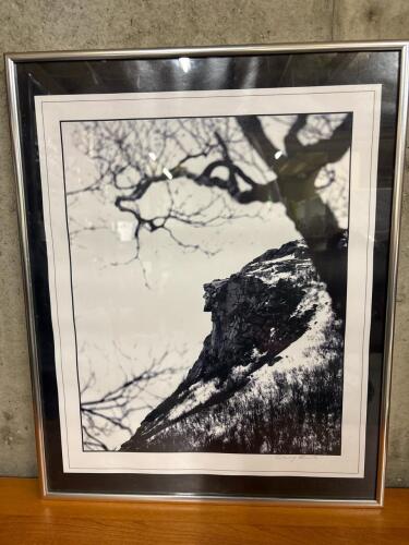 Framed Black and White Photograph of Old Man of the Mountain