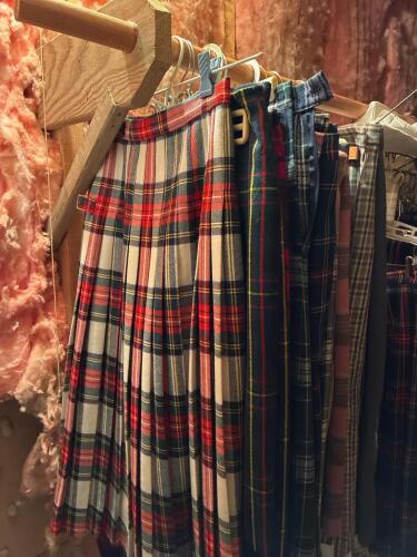 Wool Tartan Pleated Skirts in Classic Style - lot of 15