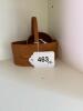 Wooden Basket and Hand-Turned Wood Bowl - 5