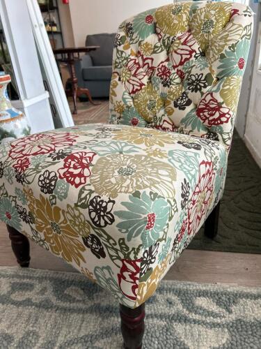 Upholstered Accent Chair With Floral Print