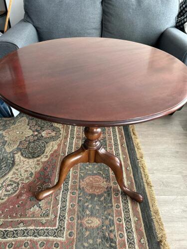 Heavy Wood Georgian Style Tilt-Top Tripod Table