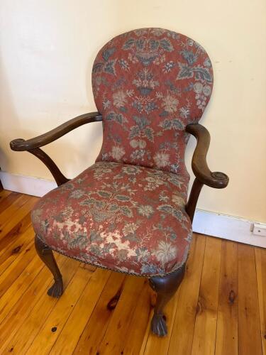 Upholstered Armchair in Queen Anne Style