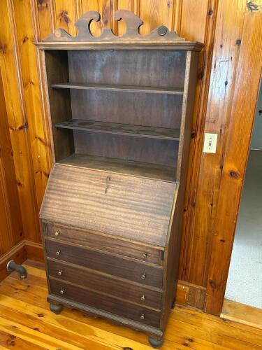 Secretary Desk with Hutch in the Chippendale Style