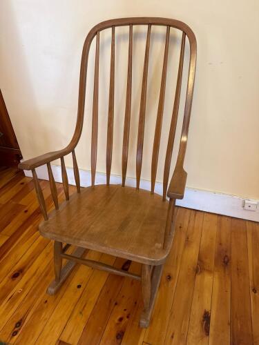 Windsor-Style Wooden Rocking Chair