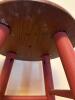 Wooden Stool With Red Painted Legs - 4
