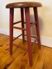 Wooden Stool With Red Painted Legs - 5