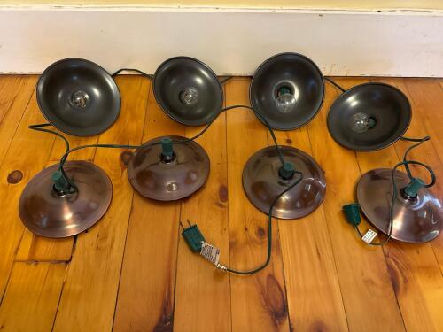 Metal String Pendant Lights With Bronze Finish