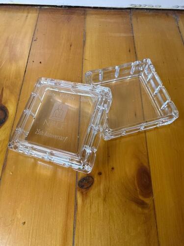 Pair of NPACE 25th Anniversary Square Glass Dishes