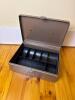 Metal Cash Box with Key and Removable Tray
