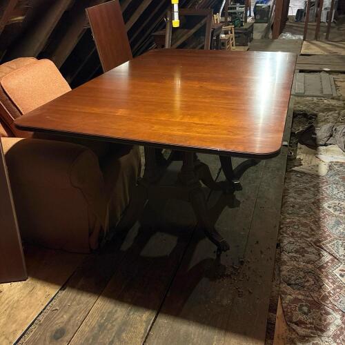 Cherry-Finish Double-Pedestal Extension Dining Table
