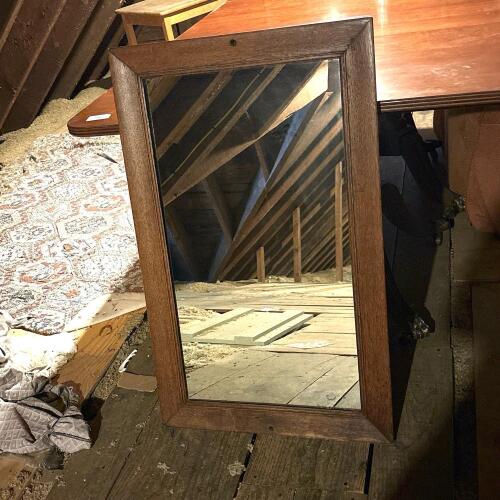 23" x 37" Rectangular Wall Mirror With Wood Frame