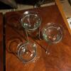 Two Sets of Mesa Glass Candle Lamps with Wrought Iron Stands - 3