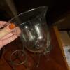 Two Sets of Mesa Glass Candle Lamps with Wrought Iron Stands - 5