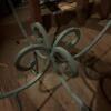Wrought Iron Table with Square Glass Top - 5