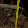 Wrought Iron Table with Square Glass Top - 8