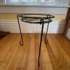 Glazed Ceramic Planter with Saucer and Metal Plant Stand - 2