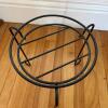 Glazed Ceramic Planter with Saucer and Metal Plant Stand - 3
