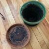 Glazed Ceramic Planter with Saucer and Metal Plant Stand - 4