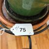 Glazed Ceramic Planter with Saucer and Metal Plant Stand - 10