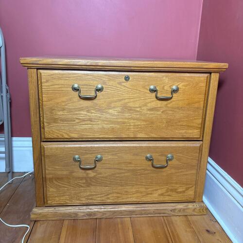 Wooden Two-Drawer File Cabinet