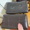 Four Backless Brown Faux Leather Counter Stools - 4