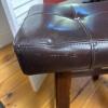 Four Backless Brown Faux Leather Counter Stools - 13