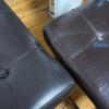 Four Backless Brown Faux Leather Counter Stools - 15