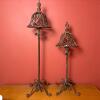 Pair of Ornate Wrought Iron Scrollwork Candle Holders