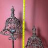 Pair of Ornate Wrought Iron Scrollwork Candle Holders - 8