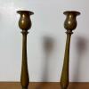 Pair of Brass Toned Round Candlesticks - 3