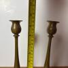 Pair of Brass Toned Round Candlesticks - 5