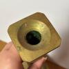 Pair of Brass-Toned Candlesticks with Square Bases - 2