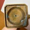 Pair of Brass-Toned Candlesticks with Square Bases - 4