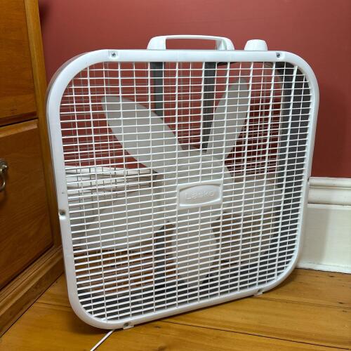 Lasko Box Fan with Handle and Manual Controls