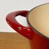 Red Enamel Cast Iron Dutch Oven with Lid - 4
