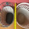 Pair of White Wicker Waste Baskets - 6