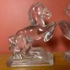Pair of Clear Glass Horse Bookends - 2
