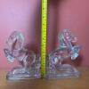 Pair of Clear Glass Horse Bookends - 6
