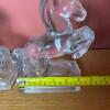 Pair of Clear Glass Horse Bookends - 7