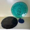 Art Glass Suncatchers, Plate, & Blue Glass - 3